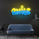 Smile Graffiti UV Art LED Neon Sign with colorful UV art glow, cheerful LED wall décor by Neon.Shop