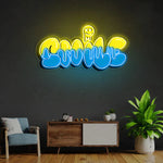 Smile Graffiti UV Art LED Neon Sign with colorful UV art glow, cheerful LED wall décor by Neon.Shop