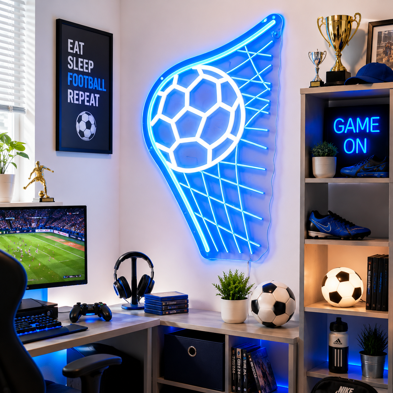 FIFA Neon Sign  "Goal Kick" Sports Fan Cave Wall Art