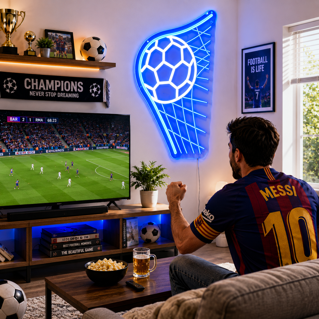 FIFA Neon Sign  "Goal Kick" Sports Fan Cave Wall Art