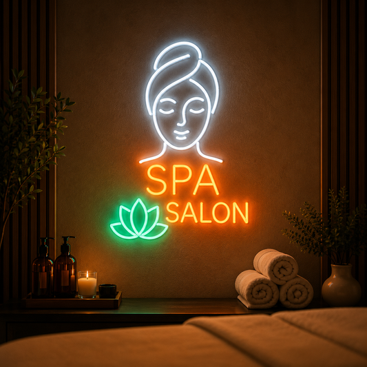 Luxury SPA Salon LED Neon Sign Wall Decor for Relaxation & Wellness