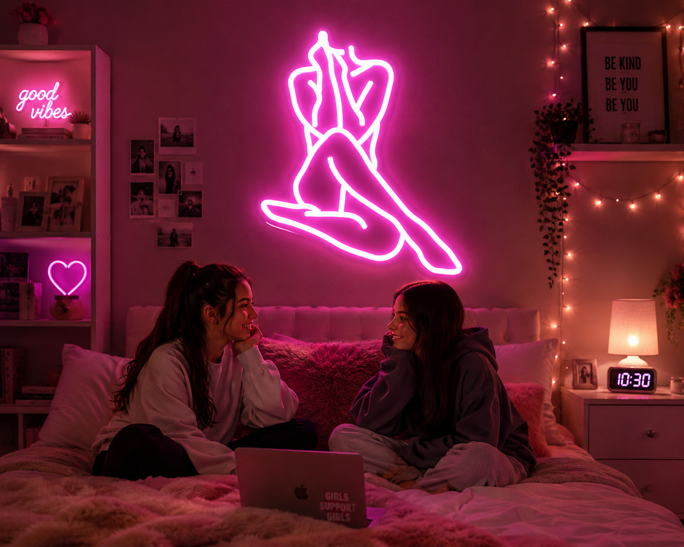 Neon Wall Sign Stylish Bedroom Décor
