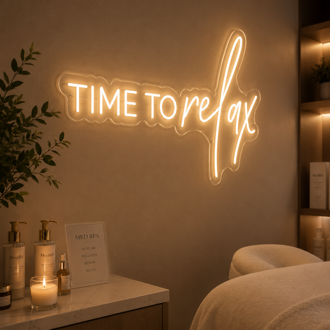 To Relax LED Neon Sign Spa & Wellness Wall Décor