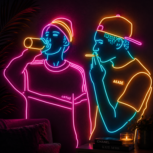 Neon Wall Art “Friends Night Out” Vibrant Home Décor Sign