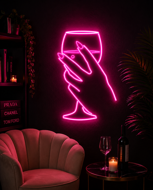 Title: Neon Sign "Cheers & Chill" Modern Home Bar Wall Art