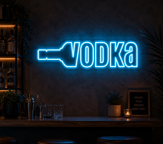 Neon Bar Sign "Vodka" Modern Lounge Wall Art