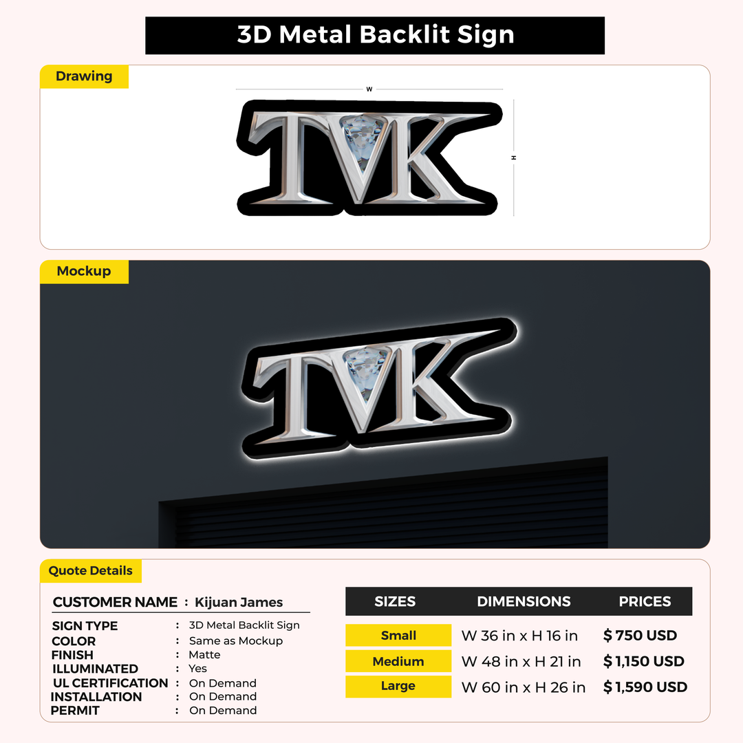 Business signage for Kijuan James