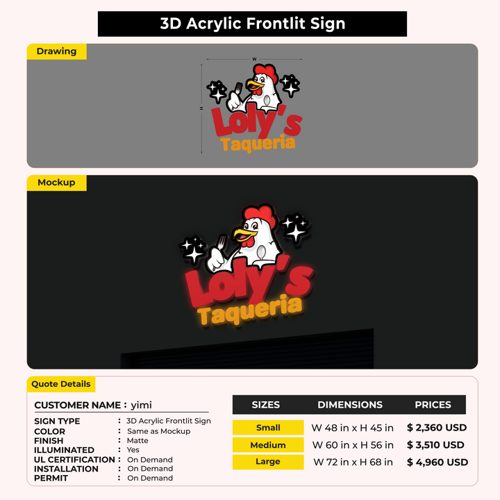 Custom Signs For yimi