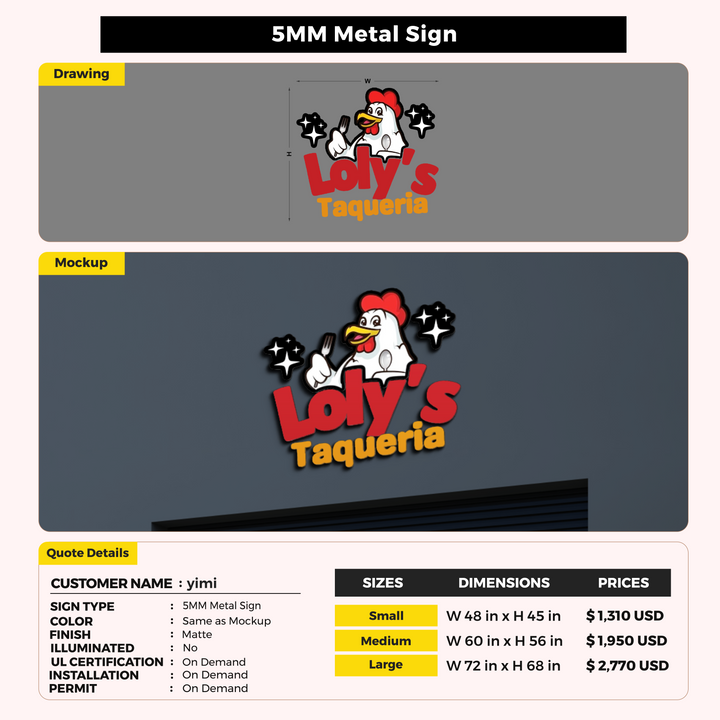 Custom Signs For yimi