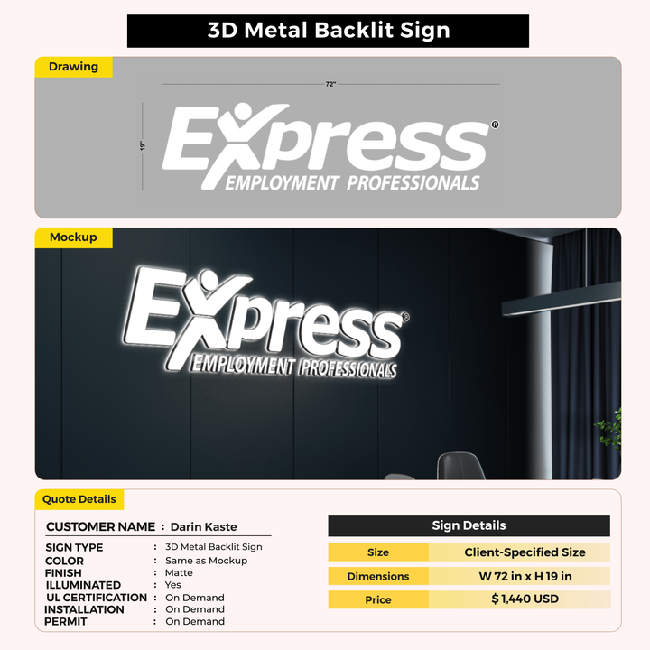 Custom Signs for Darin Kaste